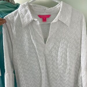 Lilly Pulitzer White Eyelet Tunic Top – Size S